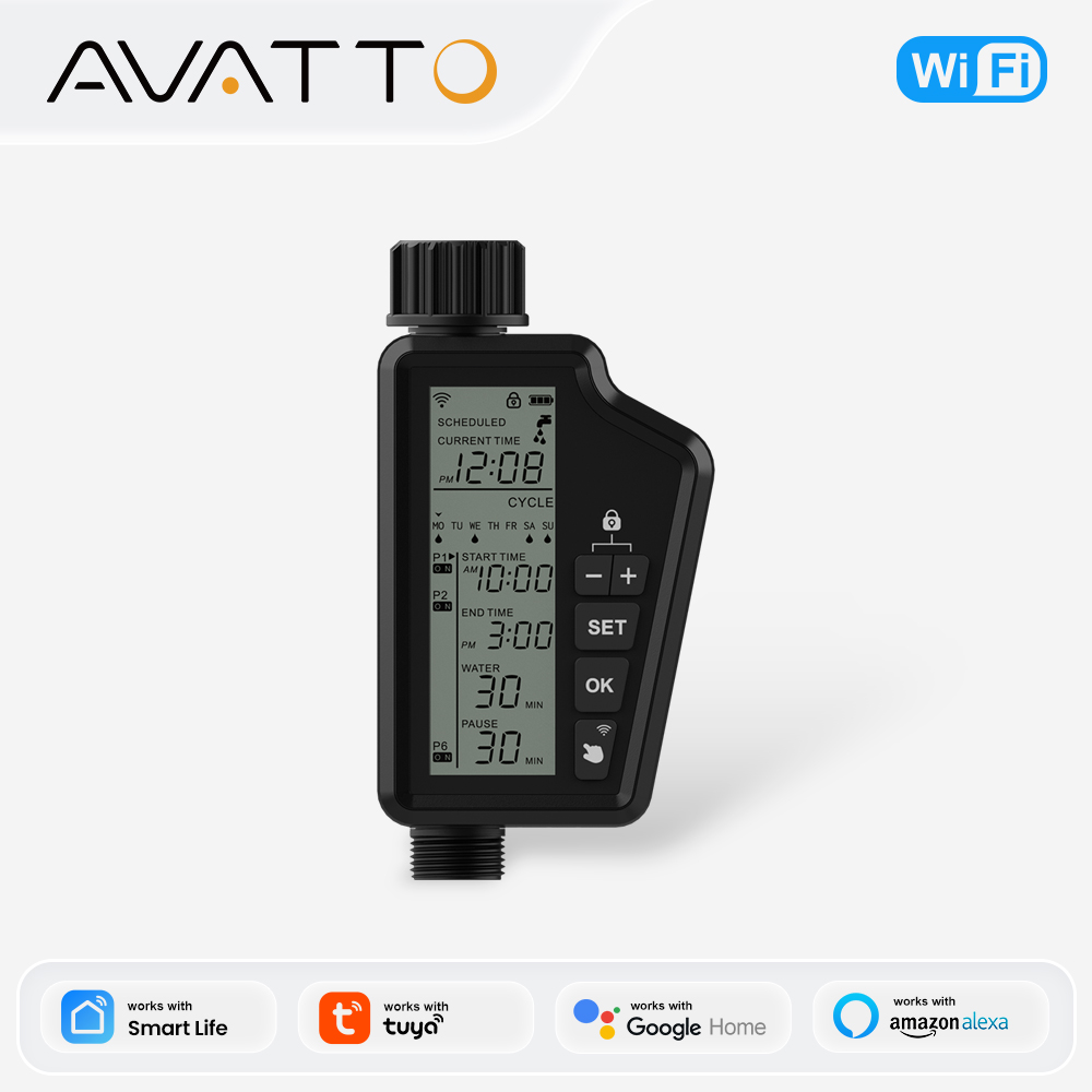 Smart Garden Accessories - MIUCDA Gartengieß-Timer mit großem LCD-Bildschirm, Wasser-Timer