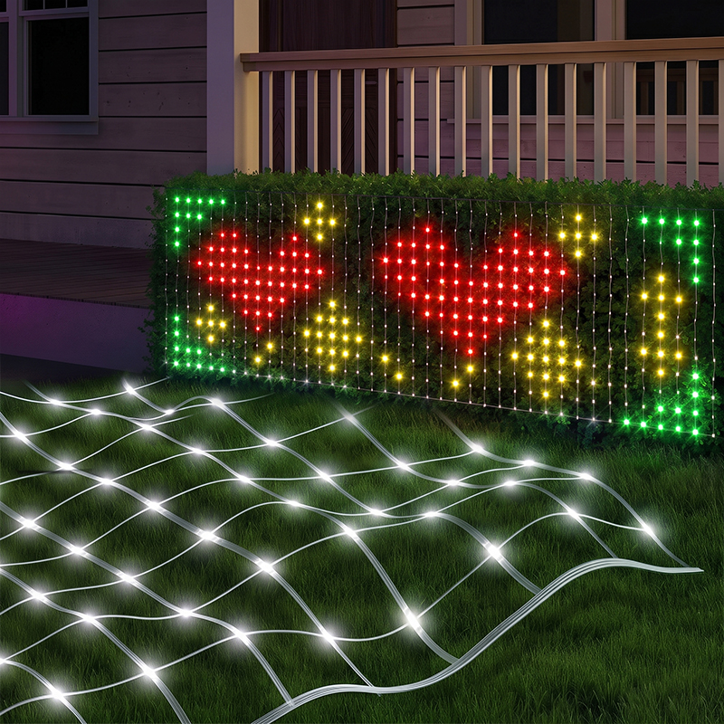 Smart Garden Netting - Intelligente Outdoor-Netzlichter 256/1536 LEDs Flexible Matrix-Gitterlichter