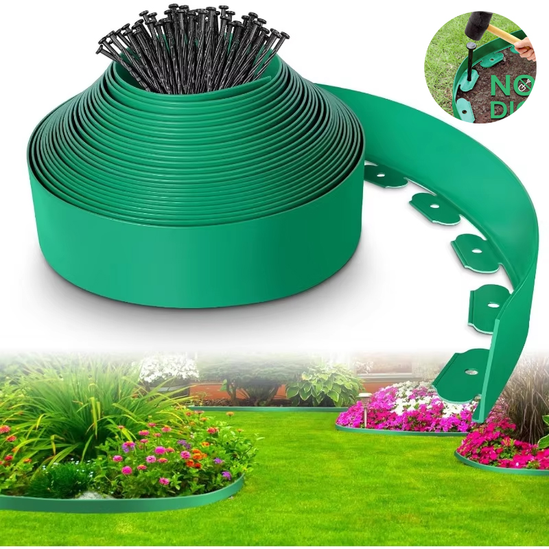 Smart Garden Edging - 10 m flexible PVC-Garteneinfassung mit 30