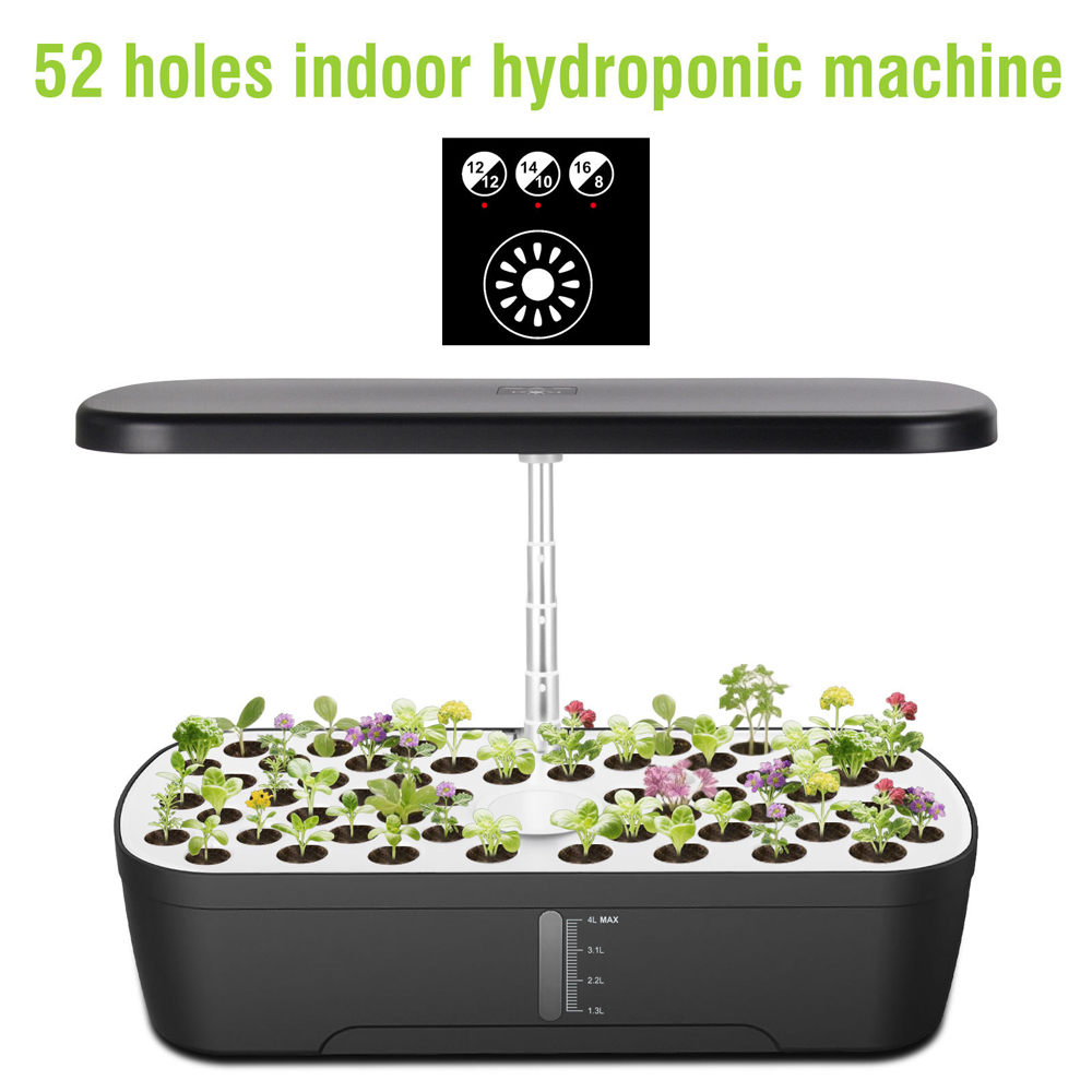Smart Garden Nursery - Neuestes 52-Pflanztöpfe-Hydrokultur-Anbausystem mit Vollspektrum-LED, rot, blau,