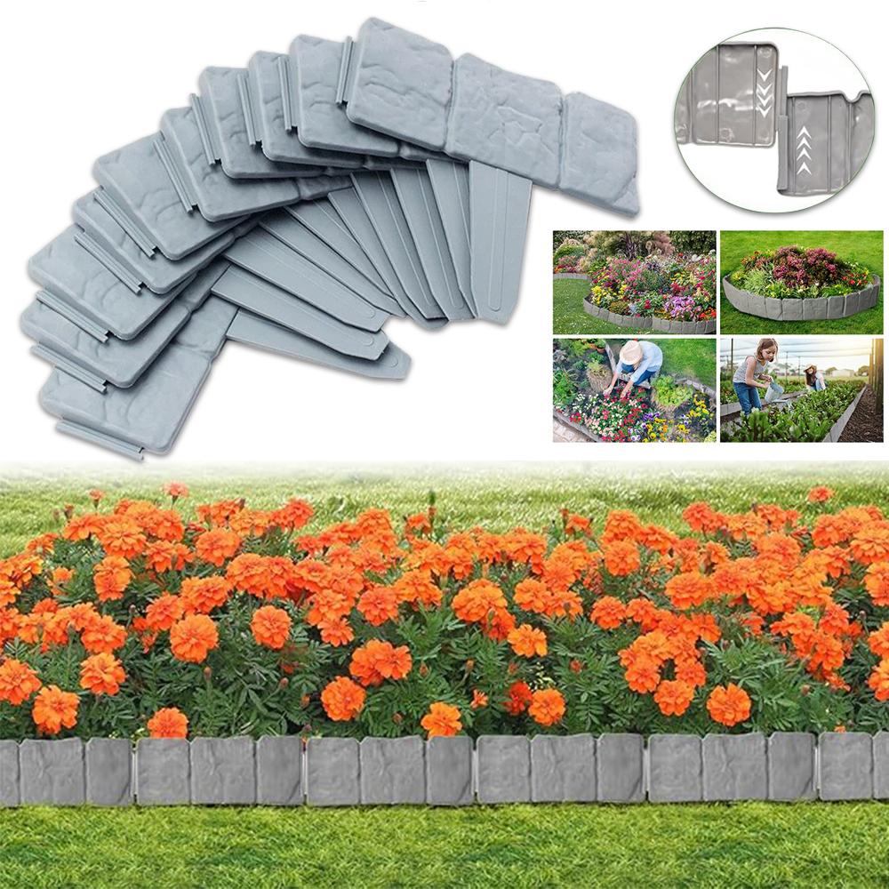 Smart Garden Edging - 10/20 Stück Garten-Landschaftskanten ohne Graben, Rasenkanten